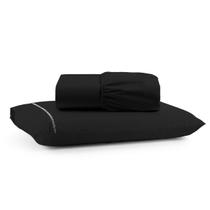 Jogo de Lençol Ponto Palito Solteiro 180 Fios 2 Pç - Preto Jogo de Lençol Ponto Palito Solteiro 180 Fios 2 Pç - Preto