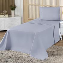 Jogo De Lençol Porcelana Ponto Palito Solteiro 3 Peças Cinza Jogo De Lençol Porcelana Ponto Palito Solteiro 3 Peças Cinza