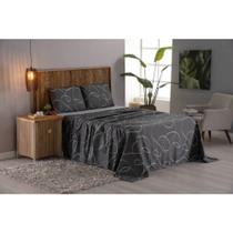 Jogo De Lençol Queen 04 Peças Estampado 400 Fios Micro Percal c/ Elastico