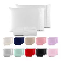 Jogo De Lençol Queen 100% Algodão Ponto Palito 3 Pç Branco