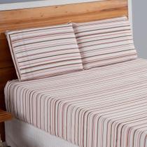 Jogo de Lençol Queen 180 fios Dia a Dia Rosê Listrado Valle Enxovais 3 peças Jogo de Lençol Queen 180 fios Dia a Dia Rosê Listrado Valle Enxovais 3 peças