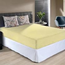 Jogo De Lençol Queen 3 Pçs 100% Algodão Slim Amarelo 158 x 198 x 35 cm