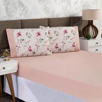 Jogo de Lençol Queen 3 Peças Estampado Urbe 200 Fios Floral Casa Dona