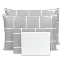 Jogo de Lençol Queen 4 pçs Percal Flex Estampado 400 Fios Toque Acetinado