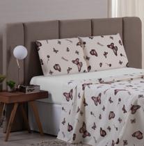 Jogo de Lençol QUEEN 4 Peças 100% Algodão 200 Fios QUEEN ESTAMPADO 4 PEÇAS