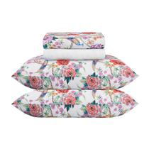 Jogo de Lençol Queen 4 Peças 140 Fios Realce Premium Barbara