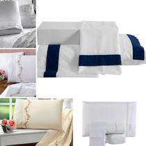 jogo de lençol queen 4 peças 198cm x 158cm quarto moderno micropercal 180 fios