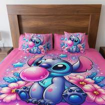 Jogo De Lençol Queen 4 Peças Lilo & Stitch E Chiclete Fofo Jogo De Lençol Queen 4 Peças Lilo & Stitch E Chiclete Fofo