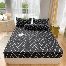 Jogo de Lençol Queen 4 Peças Microfibra Estampado - Estampas sortidas