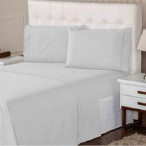 Jogo de Lençol Queen 400 Fios 4 Peças Ponto Palito com Lençol de Cima Toque Suave Branco Casa Dona