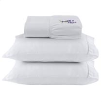 Jogo de Lençol Queen 400 Fios Ponto Palito Lençol com Elástico e Fronha Branco 03 Peças Jogo de Lençol Queen 400 Fios Ponto Palito Lençol com Elástico e Fronha Branco 03 Peças