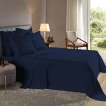 Jogo de Lençol Queen 40cm 4 pçs Fronhas c/ Abas e Cima Bainha Percal Flex 400 Fios Toque Acetinado