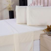 Jogo De Lençol Queen 4P Algodão Com Lençol De Cima Palha