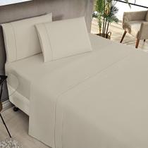 Jogo de lençol Queen 4pç 80% algodão percale 200 fios