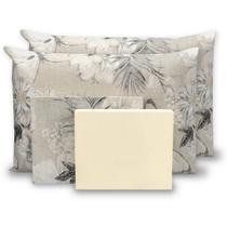 Jogo de lençol queen 6 pçs estampado 180 fios 40 cm