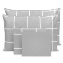 Jogo de Lençol Queen 6 pçs Estampado Percal Flex 400 Fios Toque Macio 40CM ALTURA