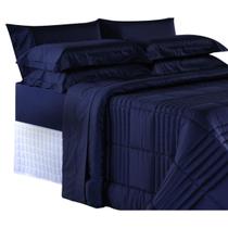 Jogo de Lençol Queen BBC Têxtil 500 Fios 4 Pçs Azul - 981902