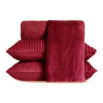 Jogo de Lençol Queen BBC Textil Plush 3 Pçs Bordô - 225313