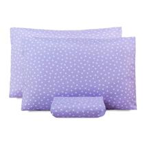 Jogo De Lençol Queen Classic Estampado 160 Fios 3 Peças Poa Lilas