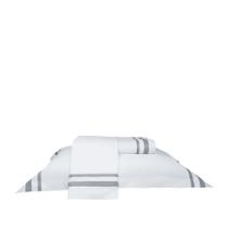 Jogo de Lençol Queen Davos - Branco e Cinza