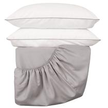 Jogo de Lençol Queen Linea Micropercal 200 Fios 3 Peças - Cinza