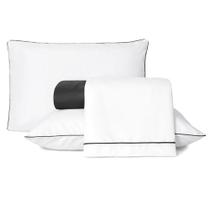 Jogo De Lençol Queen Linea Micropercal 200 Fios 4 Peças - Preto