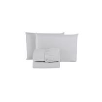 Jogo de Lençol Queen Percal 200 Fios 100% Algodão 03 Peças Jogo de Cama Box Lindo Macio CINZA