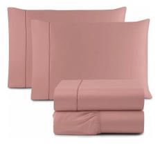 Jogo De Lençol Queen Size Canto 40Cm 4 Pçs 600 Fios Egípc Ro