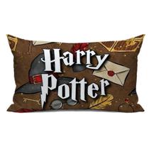 Jogo de Lençol Queen Temático Harry Potter 02 Fronhas Estampada e 01 Lençol Liso Com Elástico