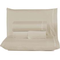 Jogo De Lençol Queen Top Line 180 Fios 4 Peças - Caqui