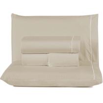 Jogo de Lençol Queen Top Line 180 Fios 4 Peças - Caqui