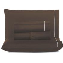 Jogo De Lençol Queen Top Line 180 Fios 4 Peças - Tabaco