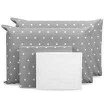 Jogo de Lençol Solteirão 4 Peças Estampado c/ Ponto Palito Percal 180 Fios