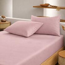 Jogo de Lençol Solteirão Altenburg Malha Soft Fio Penteado Liso 100% Algodão Cores 2pçs