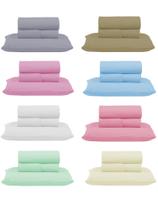 Jogo de Lençol Solteiro 03 Peças Percal 300 Fios Macio Tecido Grosso Cama Box Aveludado