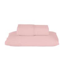 Jogo de Lençol Solteiro 140 fios Dia a Dia Rosé Valle Enxovais 2 peças Jogo de Lençol Solteiro 140 fios Dia a Dia Rosé Valle Enxovais 2 peças