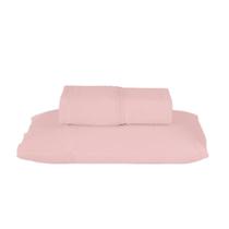 Jogo de Lençol Solteiro 140 fios Dia a Dia Rosé Valle Enxovais 2 peças