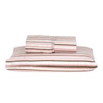 Jogo de Lençol Solteiro 180 fios Dia a Dia Rosé Listras Valle Enxovais 2 peças