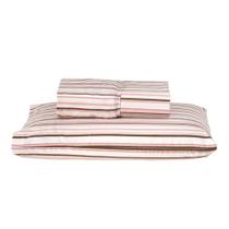 Jogo de Lençol Solteiro 180 fios Dia a Dia Rosé Listras Valle Enxovais 2 peças