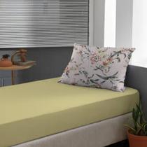 Jogo De Lençol Solteiro 2 Pçs 100% Algodão Slim Amarelo 88 x 188 x 30 cm