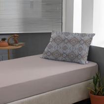 Jogo De Lençol Solteiro 2 Pçs 100% Algodão Slim Bege 88 x 188 x 30 cm