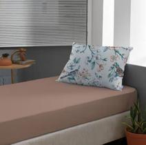 Jogo De Lençol Solteiro 2 Pçs 100% Algodão Slim Marrom 88 x 188 x 30 cm