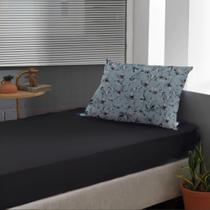 Jogo De Lençol Solteiro 2 Pçs 100% Algodão Slim Preto 88 x 188 x 30 cm