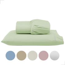 Jogo de Lençol Solteiro 2 Peças 140 Fios Liso Ponto Palito