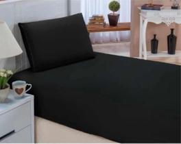 Jogo de Lençol Solteiro 2 Peças com Elástico 1,88 x 0,88 x 0,20 cm de altura - PRETO Jogo de Lençol Solteiro 2 Peças com Elástico 1,88 x 0,88 x 0,20 cm de altura - PRETO