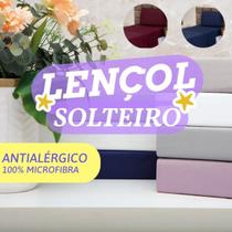 Jogo De Lençol Solteiro 2 Peças com Elástico 1,88 x 0,88 x 20 cm de altura - Várias Cores