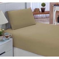 Jogo de Lençol Solteiro 2 Peças com Elástico Microfibra 170 Fios - Caqui