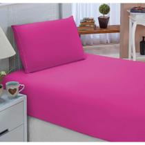 Jogo de Lençol Solteiro 2 Peças com Elástico Microfibra 170 Fios - Pink
