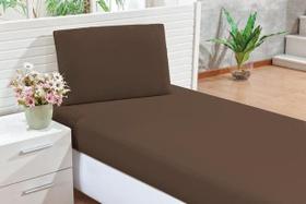 Jogo de Lençol Solteiro 2 Peças com Elástico Microfibra 170 Fios - Tabaco