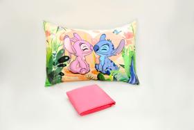 Jogo de Lençol Solteiro 2 Peças com elástico Stitch e Angel